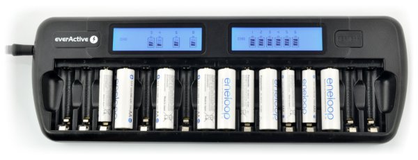 EverActive NC1600 Batterieladegerät - AA, AAA 1-16 Stk.