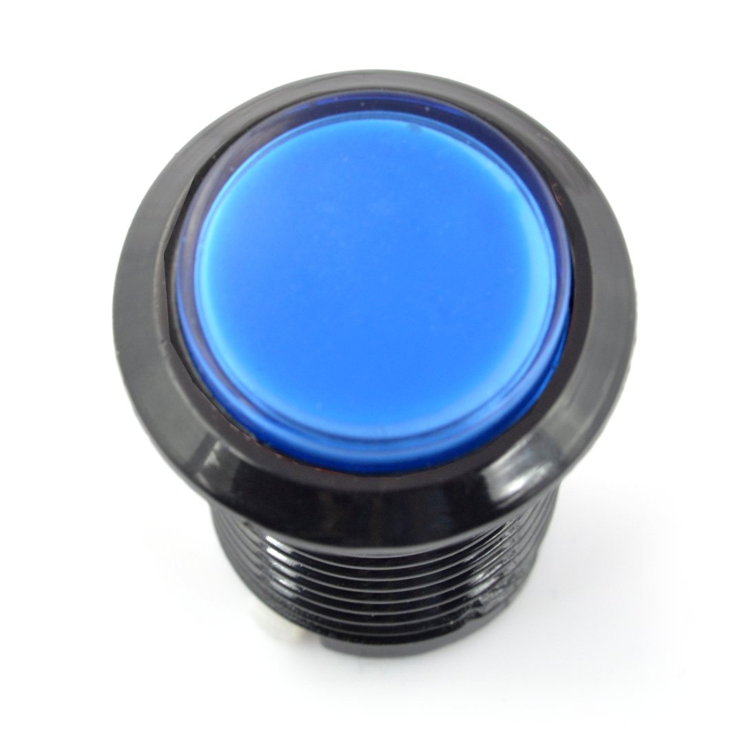 Arcade Push Button 3,3cm schwarzes Gehäuse - blau mit Hintergrundbeleuchtung