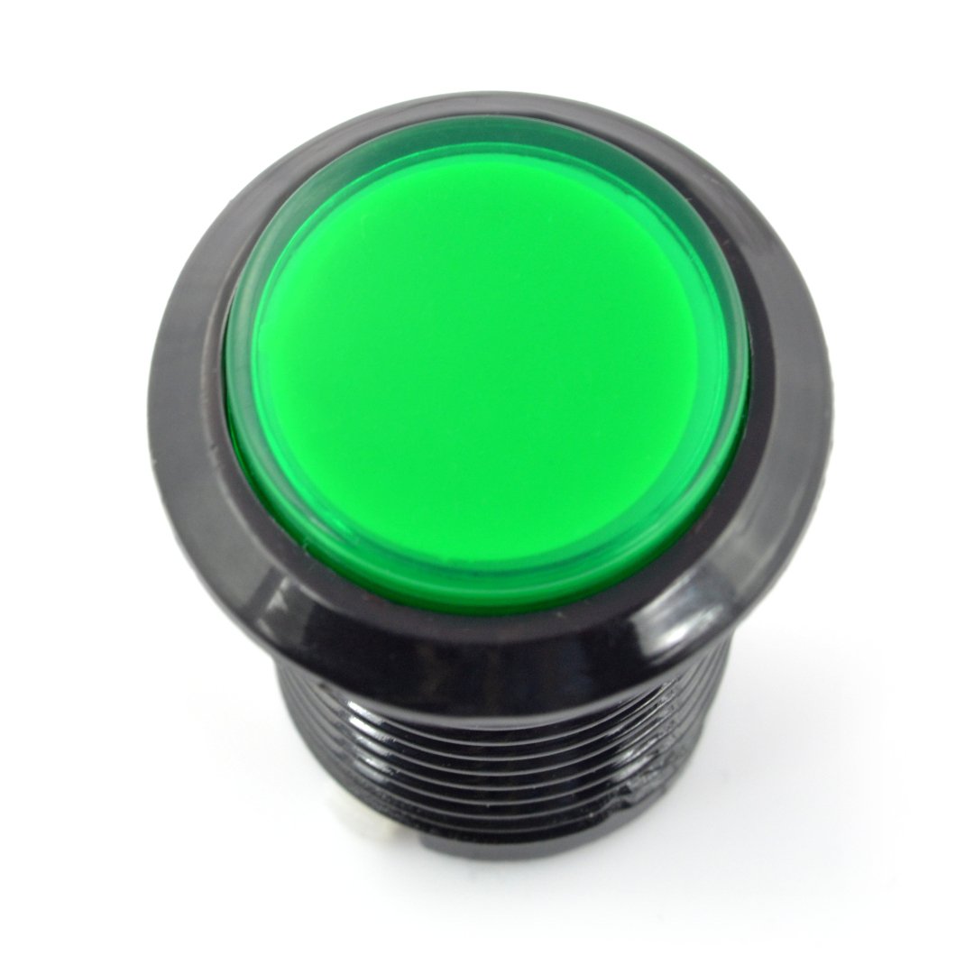 Arcade Push Button 3,3cm schwarzes Gehäuse - grün mit Hintergrundbeleuchtung