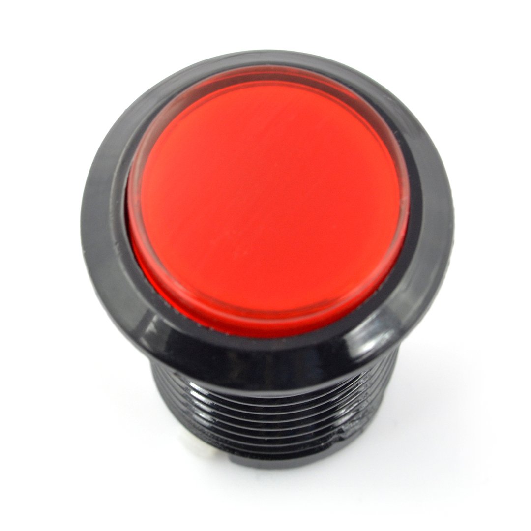 Arcade Push Button 3,3cm schwarzes Gehäuse - rot mit Hintergrundbeleuchtung
