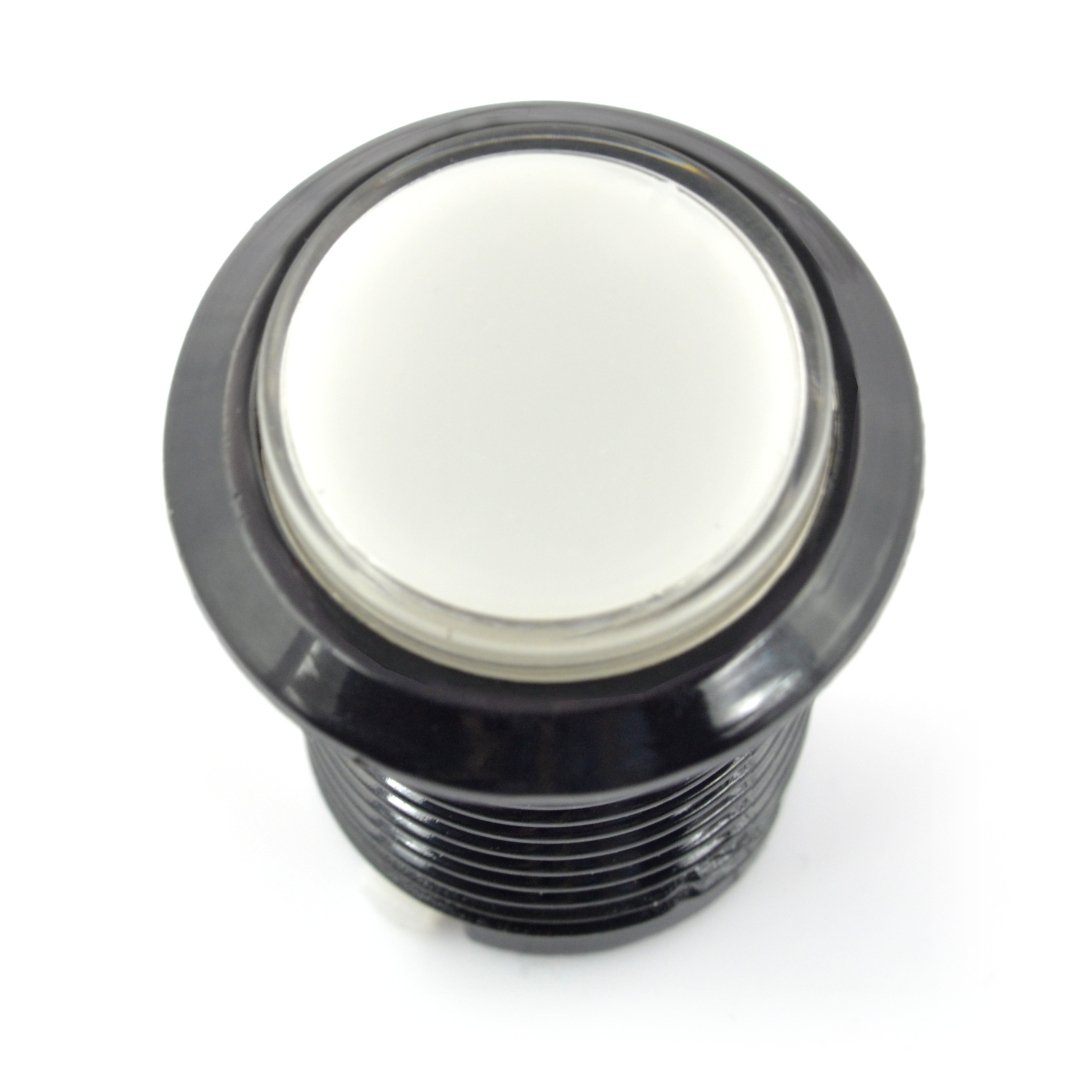 Arcade Push Button 3,3cm schwarzes Gehäuse - weiß mit Hintergrundbeleuchtung