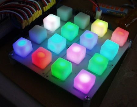 Hintergrundbeleuchtetes Bedienfeld für eine 4 x 4-Tastatur