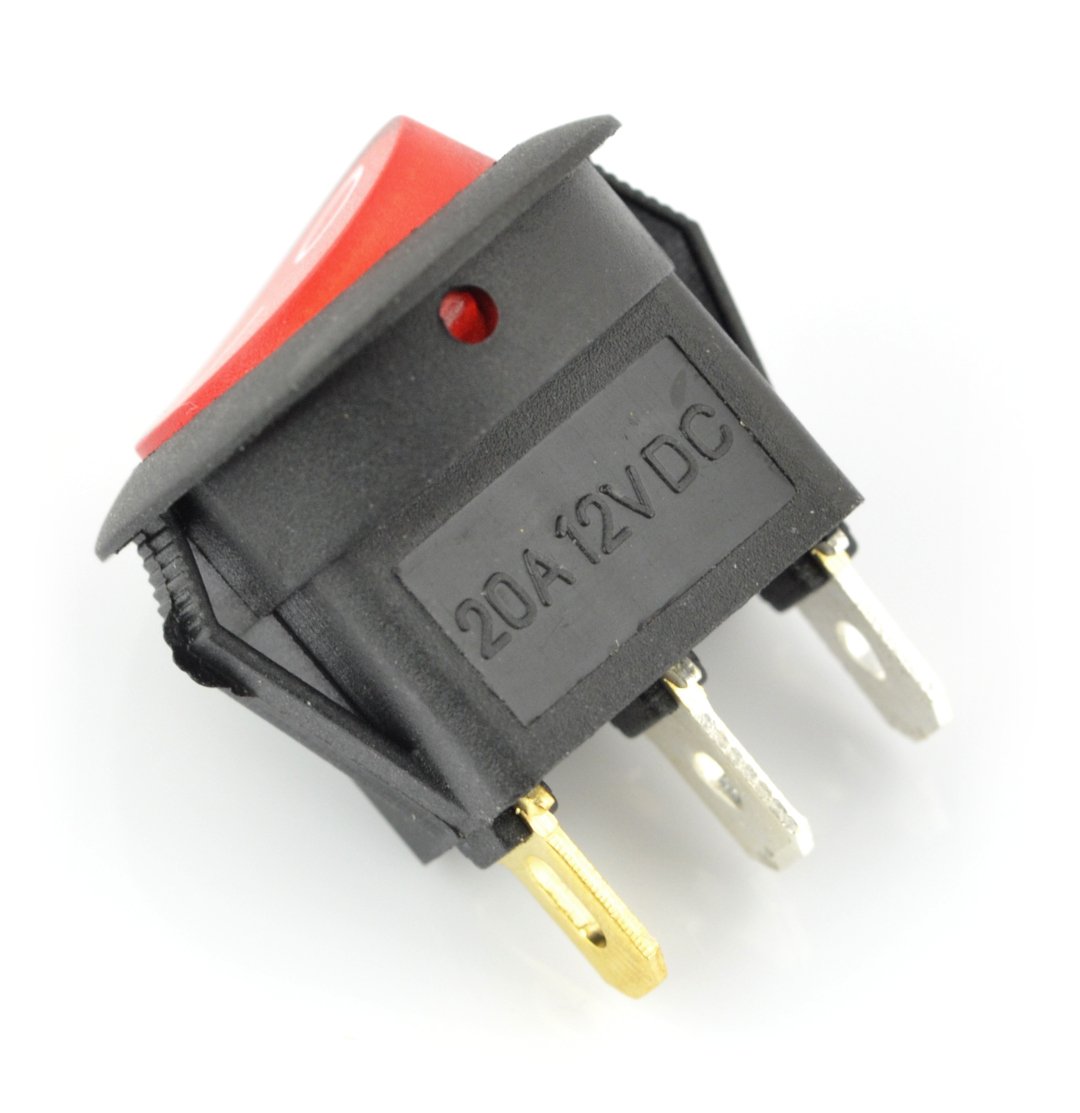 Ein-Aus-Schalter IRS-101-8C / D - 12VDC / 20A mit Hintergrundbeleuchtung - rot