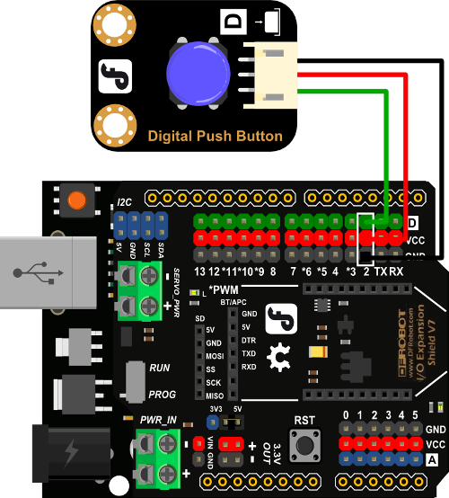 Ein Beispiel für die Verbindung des Sensors mit Arduino.