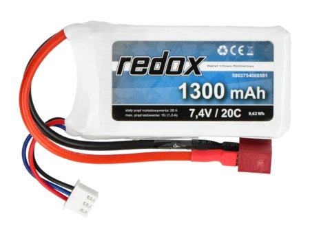 Li-Pol Redox 1300 mAh 7,4 V 20C-Paket.