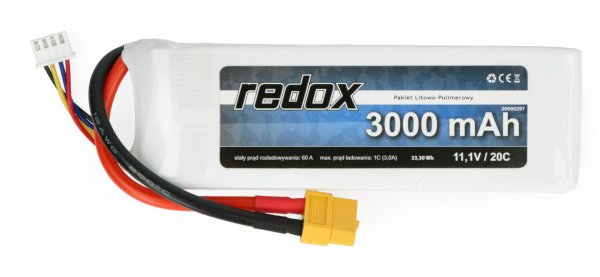 Li-Pol Redox 3000 mAh 11,1 V 20C-Paket.
