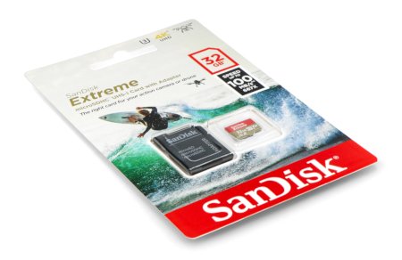 Karta pamięci SanDisk Extreme 667x microSD 32 GB 100 MB/s UHS-I klasa 10 z adapterem.