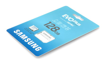 Samsung EVO Plus microSD XC 128 GB 130 MB/s UHS-I U3 Klasse 10 Speicherkarte mit Adapter.