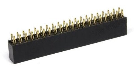 Goldstiftleiste 2x20 2,54mm Raster für Raspberry Pi - ohne Löten