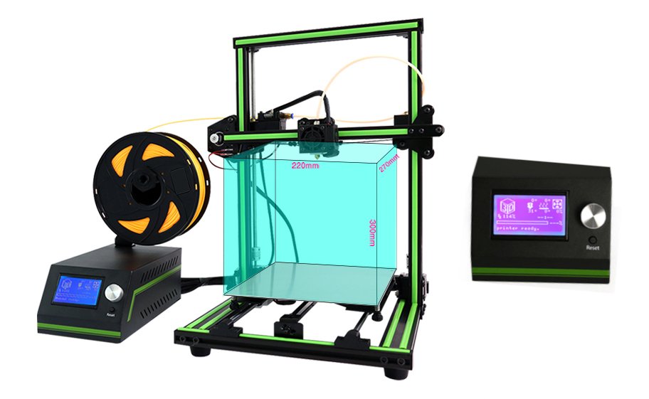 Anet E10 3D-Drucker – Druckgröße und Anzeige