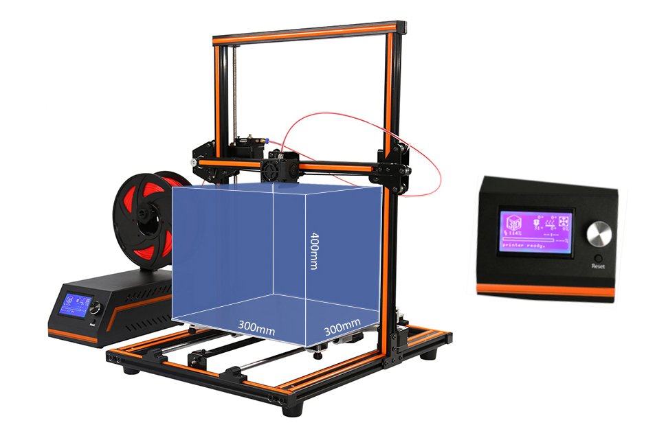 Anet E12 3D-Drucker - Druckgröße und Anzeige