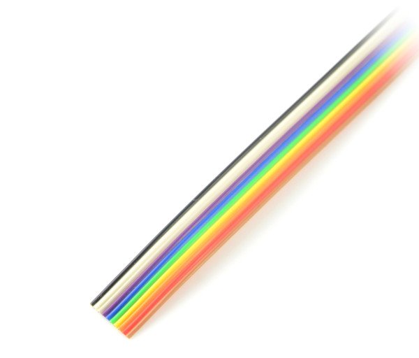 Flachbandkabel, 10-Farben-IDC, 1,27-mm-Raster – 30,5-m-Rolle