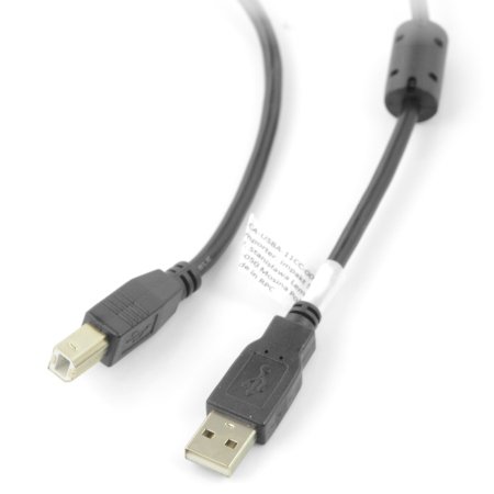 USB A - B Lanberg-Kabel - mit Ferritfilter - schwarz - 1,8 m