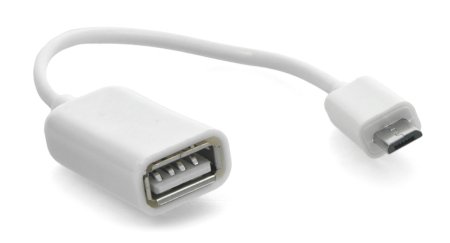 OTG Host USB - microUSB-Kabel in Weiß.
