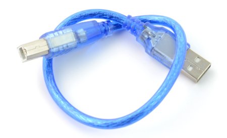 USB-Kabel A - B - 30 cm - blau.