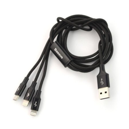 Baseus Rapid 3in1 Lightning / microUSB / Lightning 1,2 m USB-Kabel - schwarz.