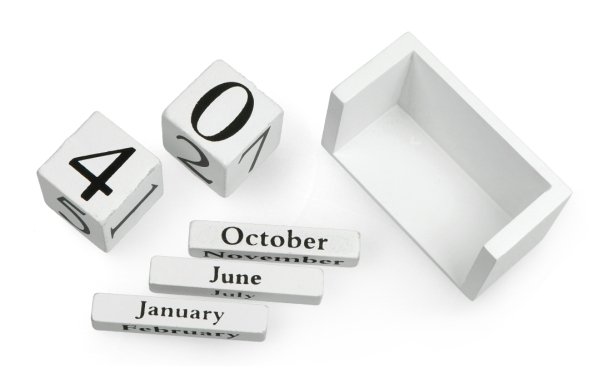 Holzblockkalender - weiß