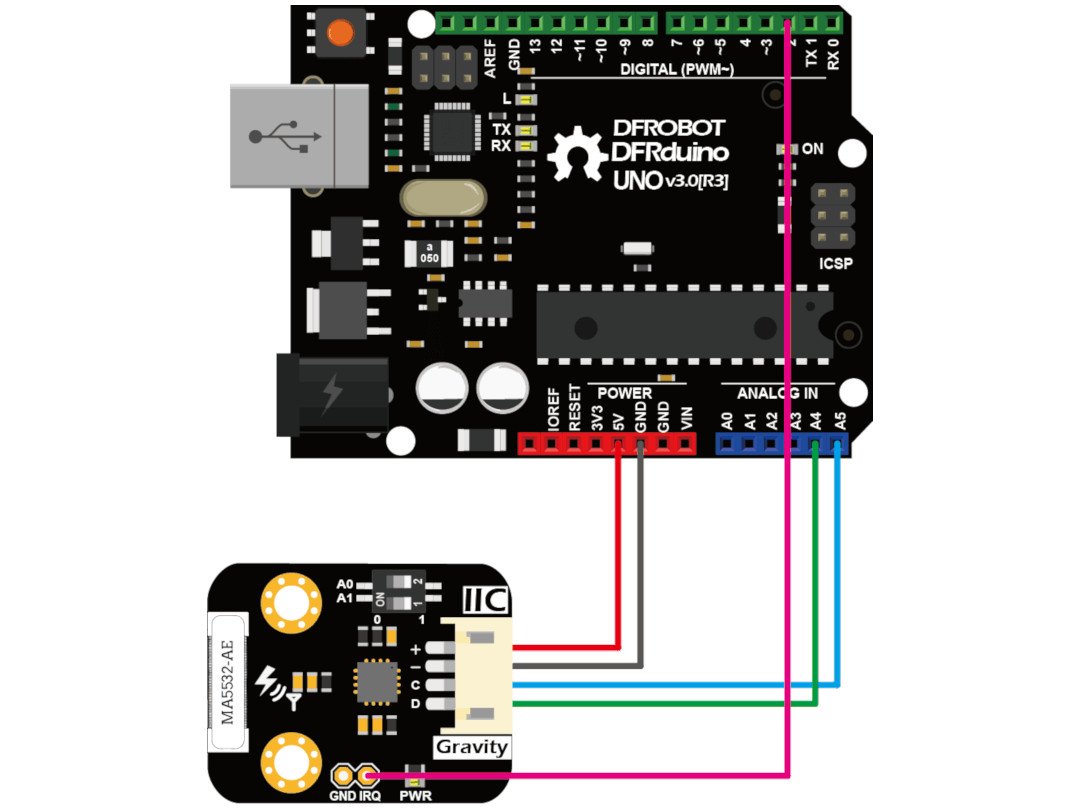 Anschlussdiagramm des DFRobot Lighting Sensor - Arduino