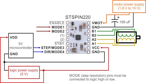 Anschlussdiagramm zwischen Motorsteuerung und Mikrocontroller