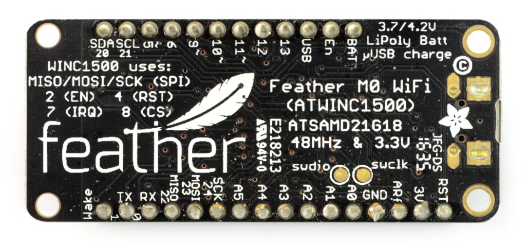 Feather M0 WiFi 32-Bit + PCB-Antenne - mit Anschlüssen - Arduino-kompatibel - Adafruit 3044