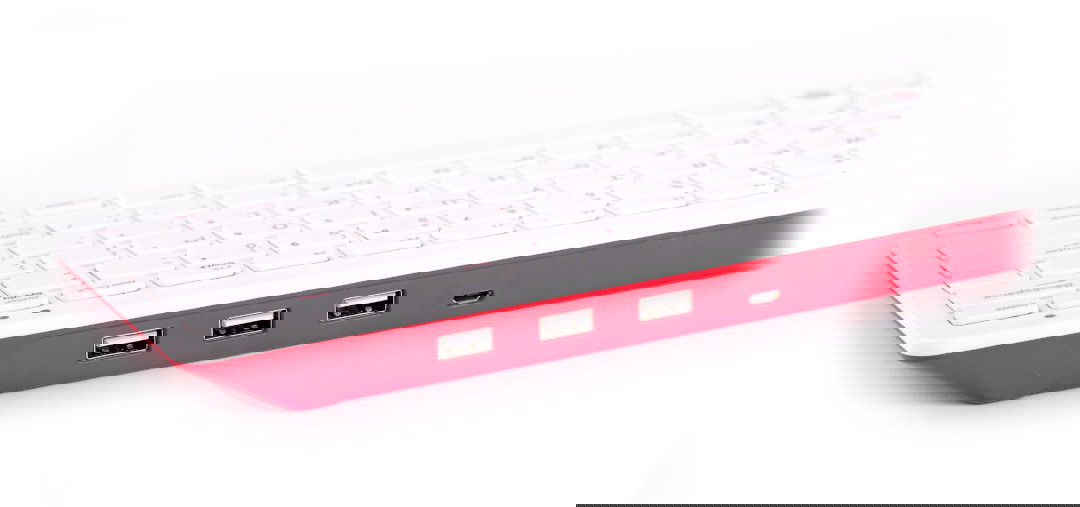 Kabelgebundene USB-Tastatur für Raspberry Pi 4B / 3B + / 3B / 2B offiziell - rot und weiß