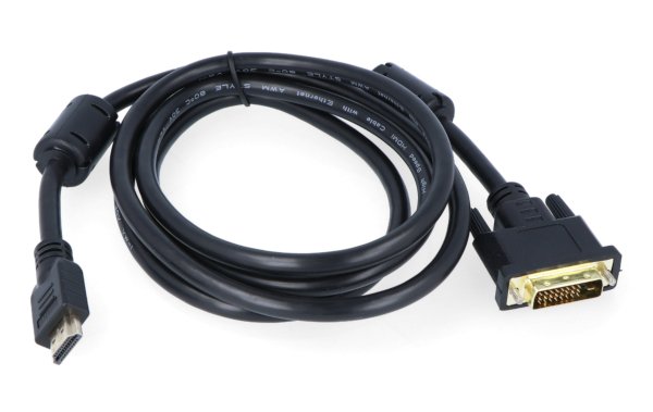 Schwarzes DVI-HDMI-Kabel 1,8 m