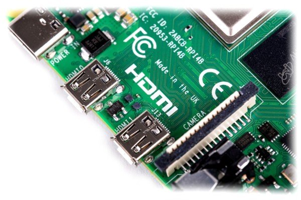 Raspberry Pi 4 - microHDMI-Anschlüsse