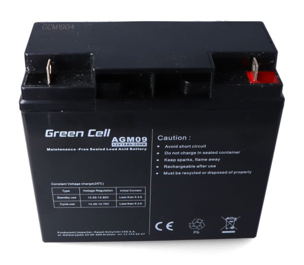 AGM 12 V 18 Ah Green Cell Batterie