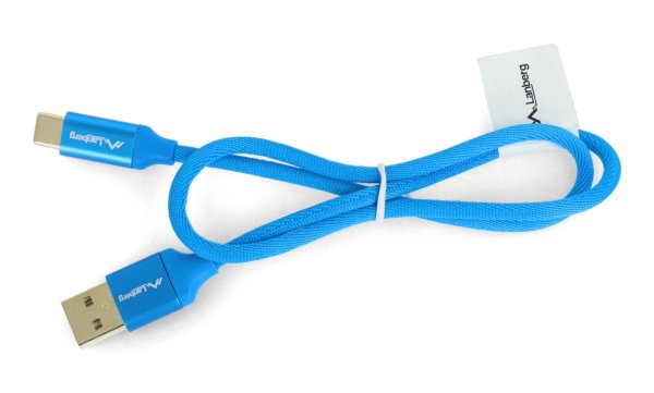 Lanberg USB Typ A-C 2.0 Kabel blau Premium QC 3.0 - 0,5m