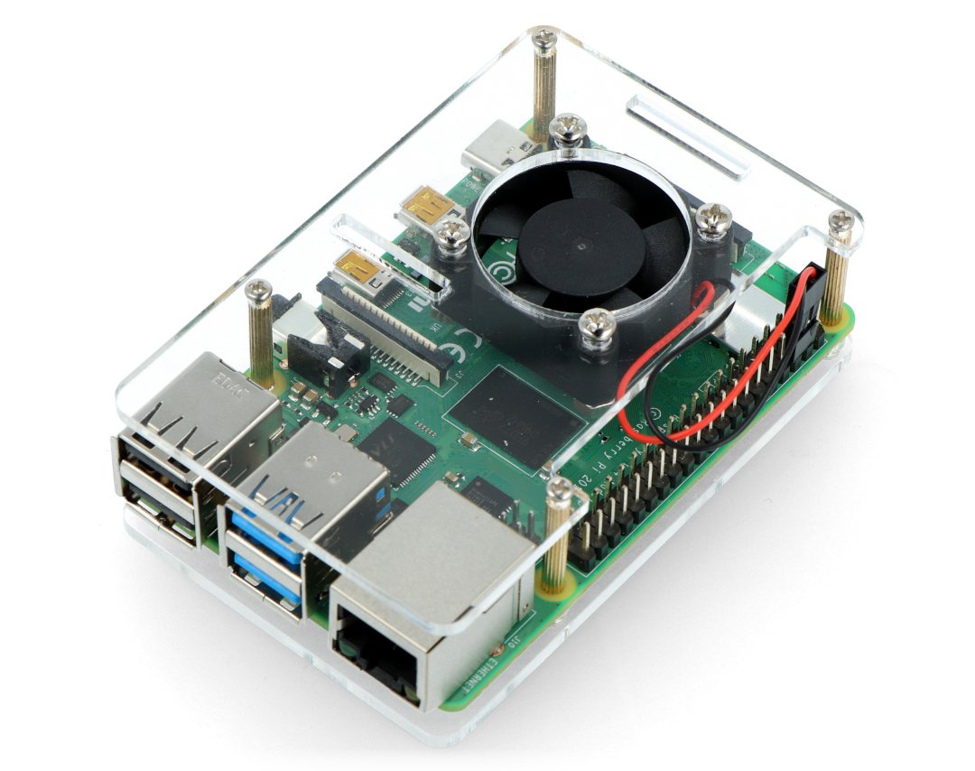 Raspberry Pi 4B Gehäuse mit montiertem Lüfter
