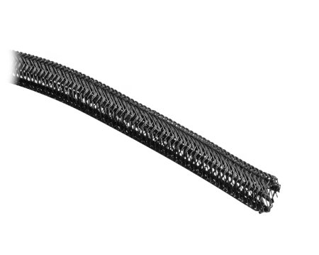 Selbstschließendes Geflecht für Lanberg-Kabel, 13 mm, schwarzes Polyester, 2 m