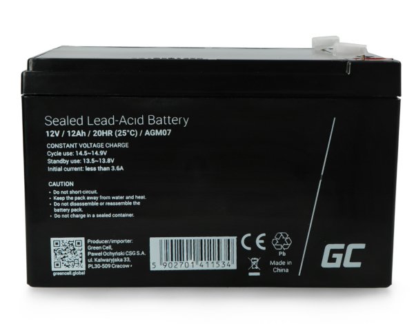 Gelbatterie 12V 12Ah Green Cell