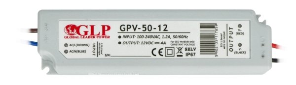 Netzteil für LED-Streifen GLP GPV-50-12 - 12V / 4A / 48W
