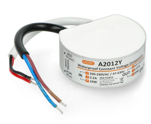 Netzteil für LED-Streifen und LED-Streifen, wasserdicht MW Power A2012Y 12 V / 1,67 A / 20 W