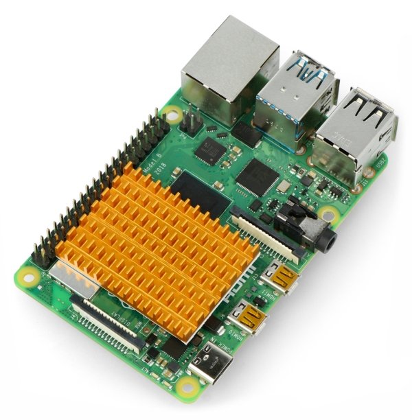 40x30x5mm Kühlkörper verbunden mit dem Raspberry Pi 4B