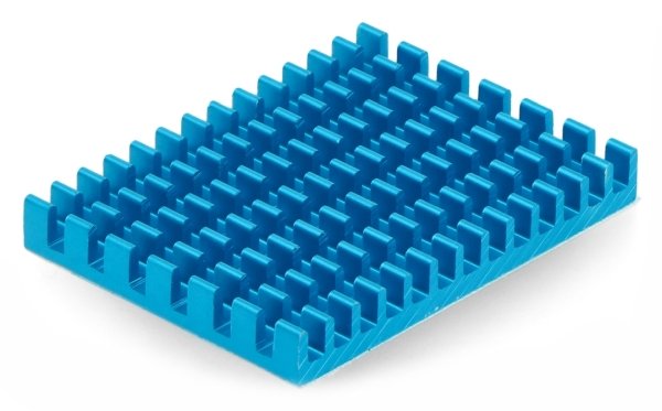 Kühlkörper 40x30x5mm für Raspberry Pi 4 mit Wärmeleitband - blau