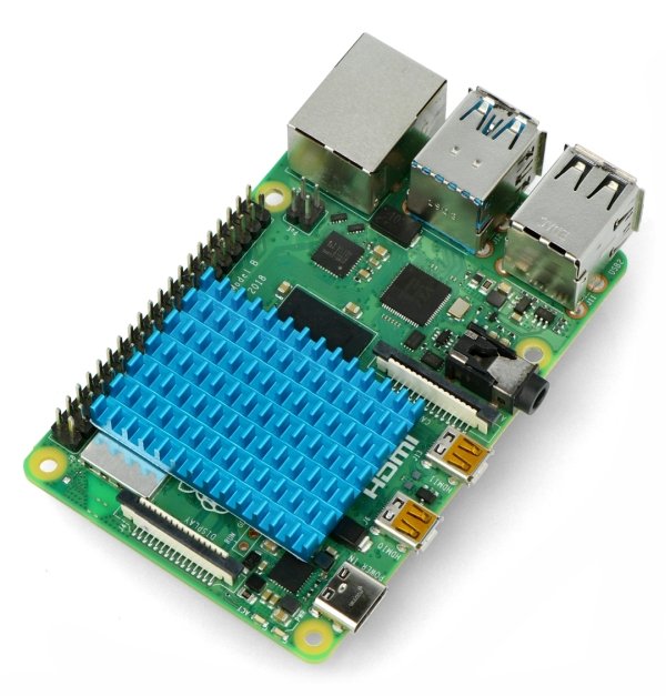 40x30x5mm Kühlkörper montiert auf dem Raspberry Pi 4B