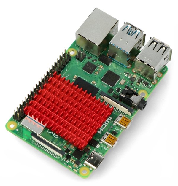 Raspberry Pi mit montiertem Kühlkörper