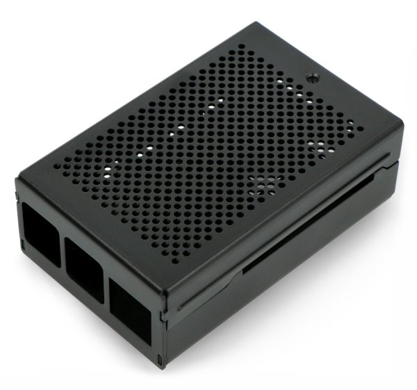 Gehäuse für Raspberry Pi 4B mit Lüfter - Aluminium LT-4BA03 - schwarz