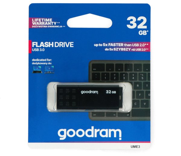 GoodRam Flash Drive - USB 3.0 Pendrive - UME3 schwarz 32 GB