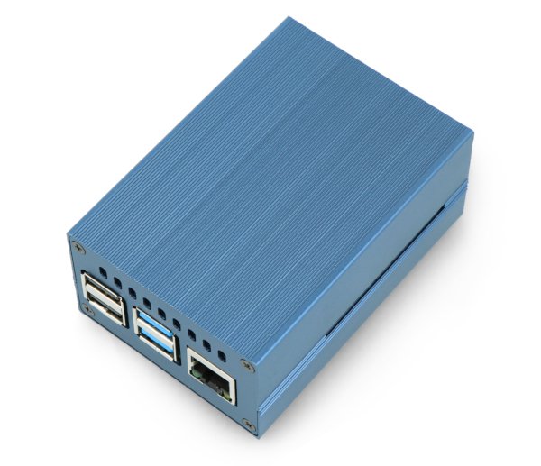 Gehäuse für Raspberry Pi 4B mit Lüfter - Metall - Blau