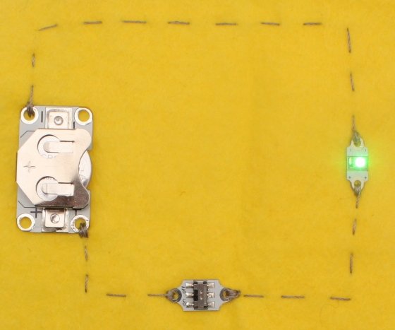 Schaltkreis, der mithilfe eines Schiebeschalters im Fabric erstellt wird