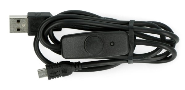 Schwarzes microUSB-Kabel mit Ein-/Ausschalter - 1 m
