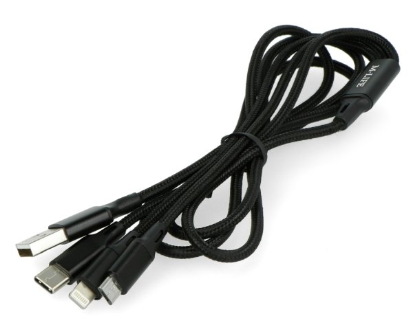 Kabel M-Life 3in1 USB Typ A + microUSB + Lightning + USB Typ C 2.0 schwarz 1 m