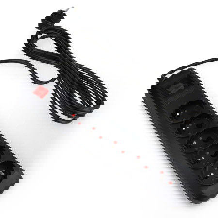 Listwa zasilająca z zabezpieczeniami Armac A5 czarna - 5 gniazd - 3m