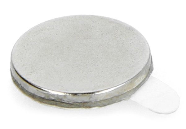 Runder Neodym-Magnet mit Haftschicht N N35 / Ni 10x1mm - 10St