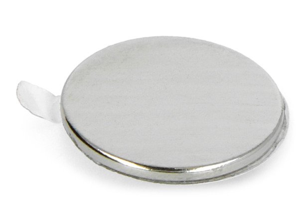 Runder Neodym-Magnet mit Haftschicht N N35 / Ni 15x1,2mm - 10St
