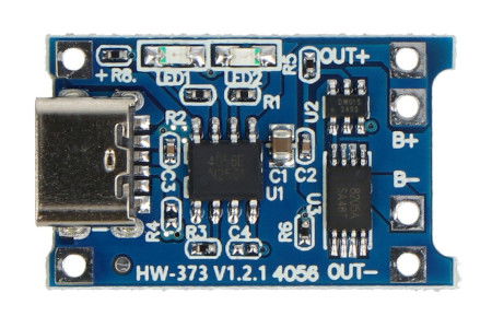 Ladegerät Li-Pol TP4056 Einzelzelle 1S 3,7V USB Typ C mit Sicherung