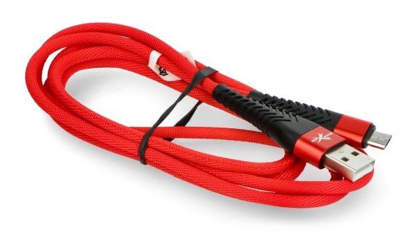 Das microUSB B - A eXtreme Spider Kabel in Rot.