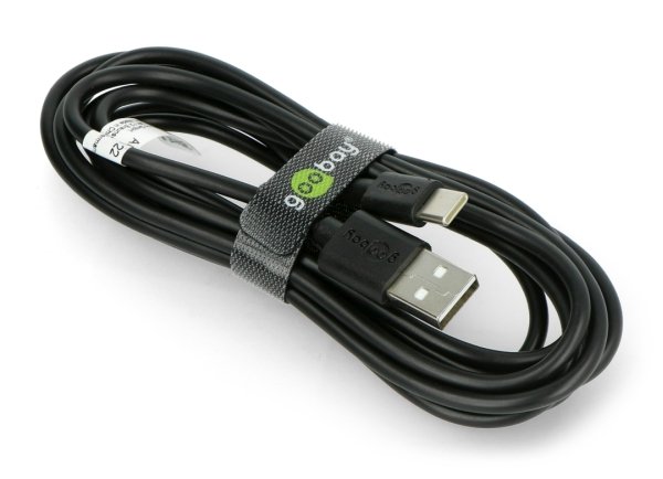 Goobay USB A 2.0 - USB C schwarzes Kabel - 2m
